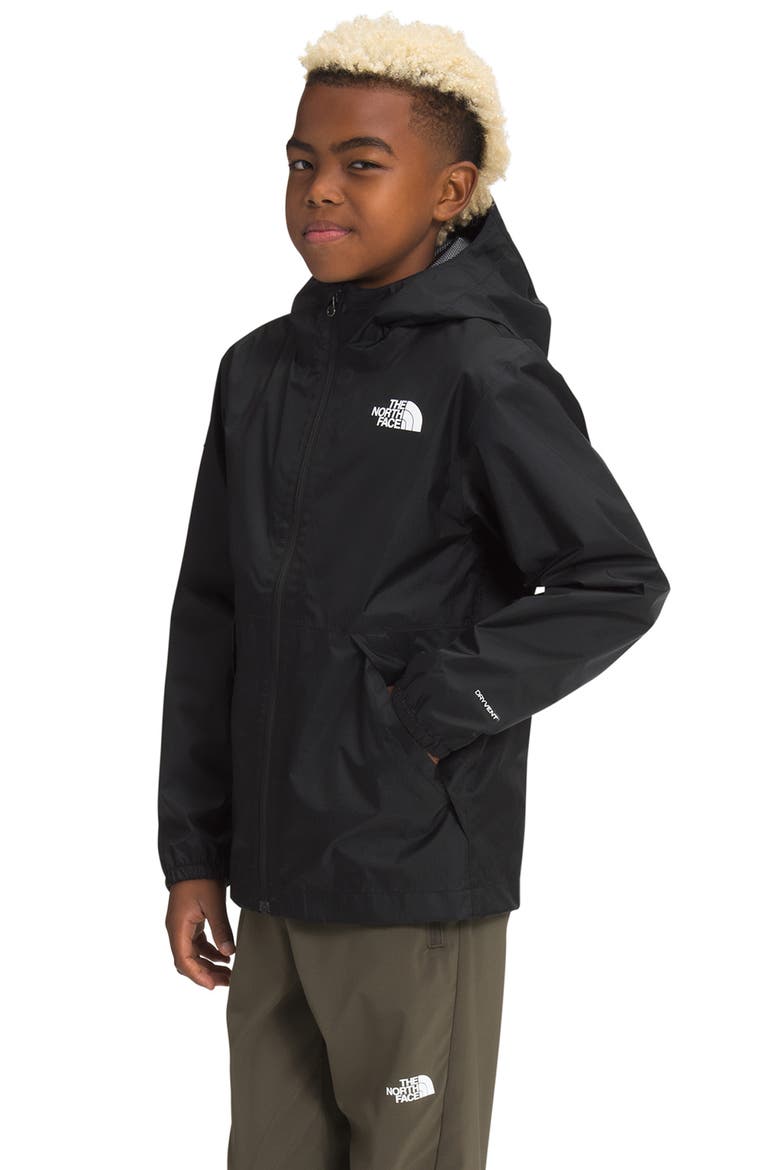 Kids' Zipline Waterproof Rain Jacket, Alternate, color, TNF BLACK