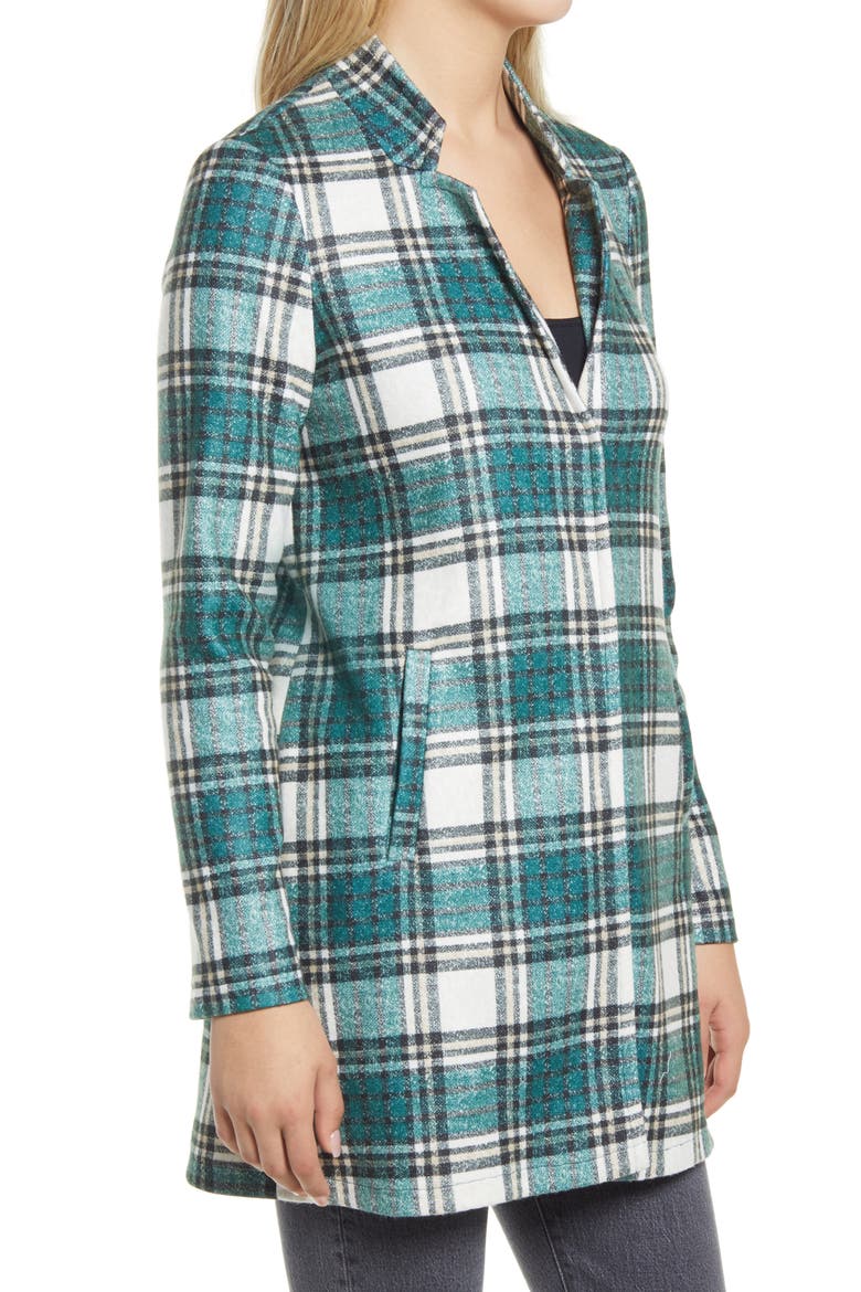 Katrine Buffalo Plaid Brushed Jacket, Alternate, color, SEA MOSS CHECKS