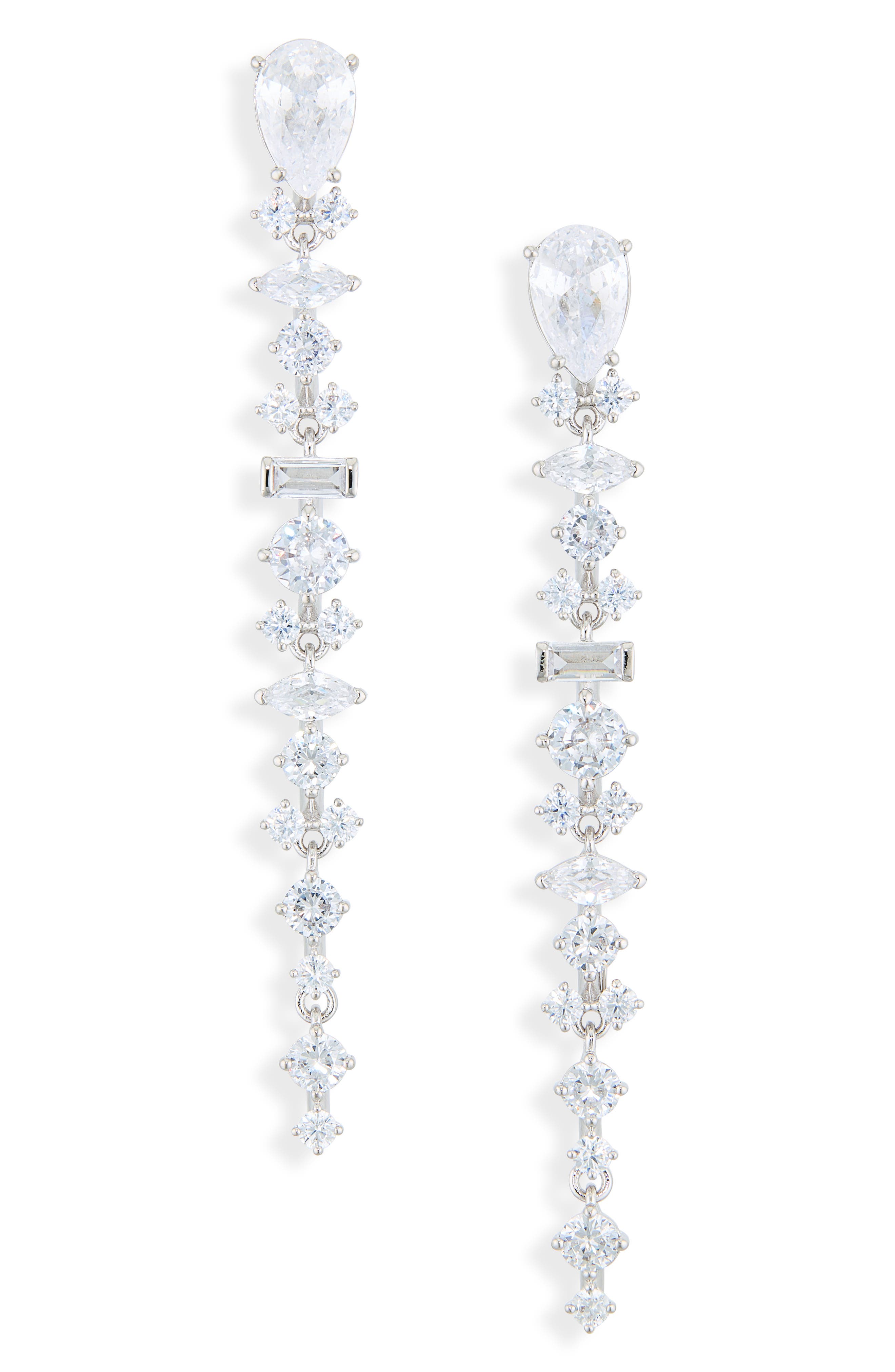 Cluster Linear Drop Earrings
