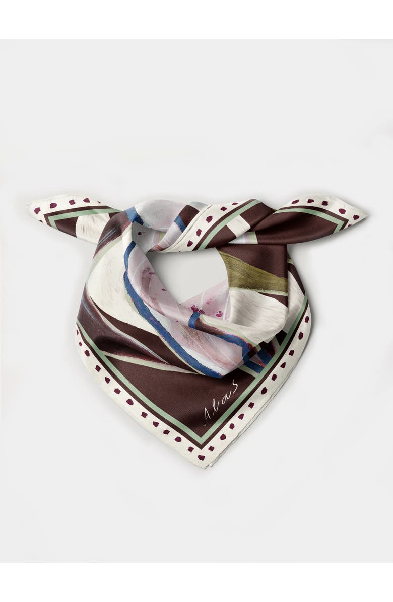 Alas Hand Rolled Floral Print Silk Scarf, Alternate, color, Print 'The Botanists Gift'