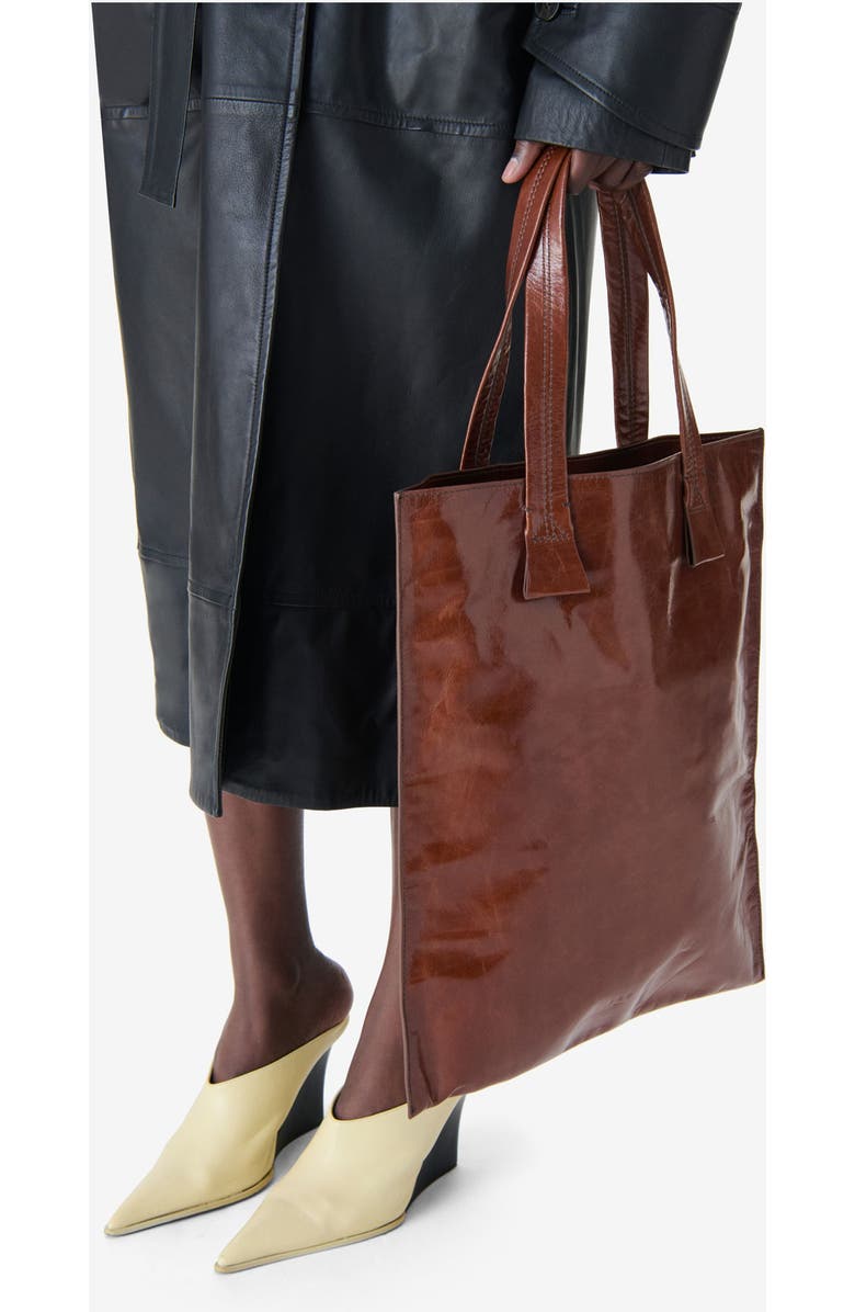 IRO Paperbag Tote, Main, color, Cognac