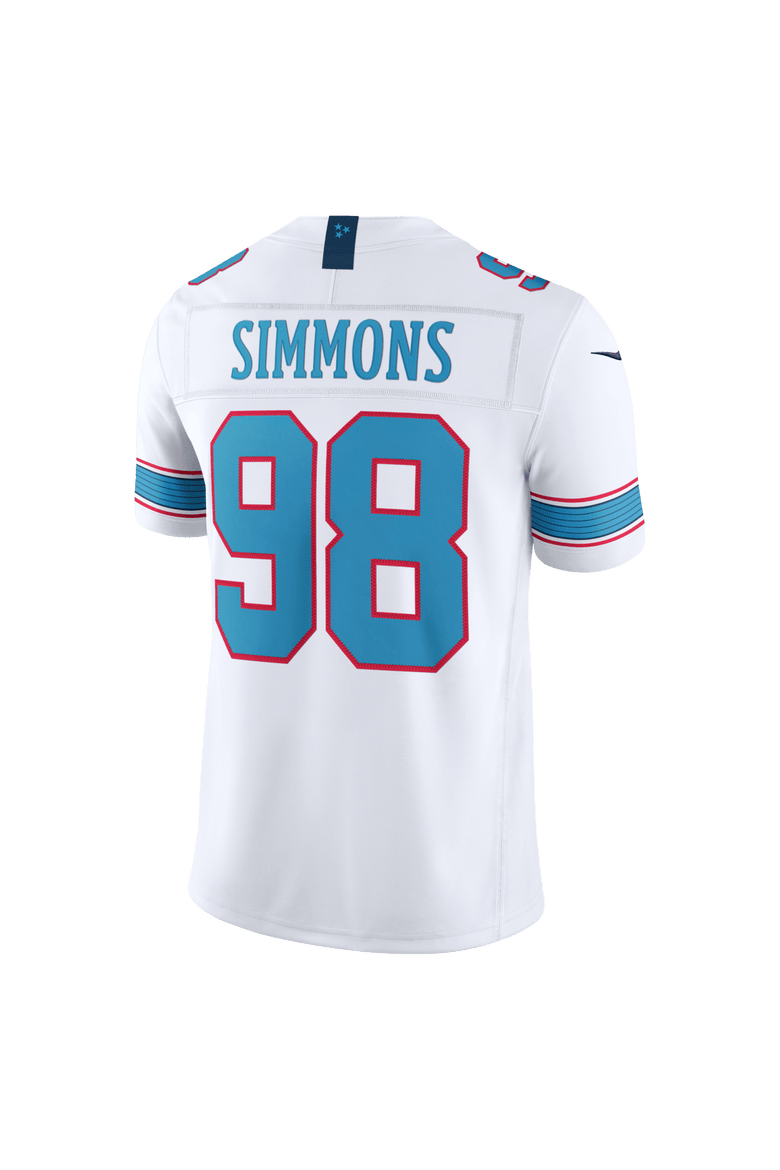 Men's Nike Jeffery Simmons White Tennessee Titans Vapor F.U.S.E. Stitched Limited Jersey, Alternate, color, White