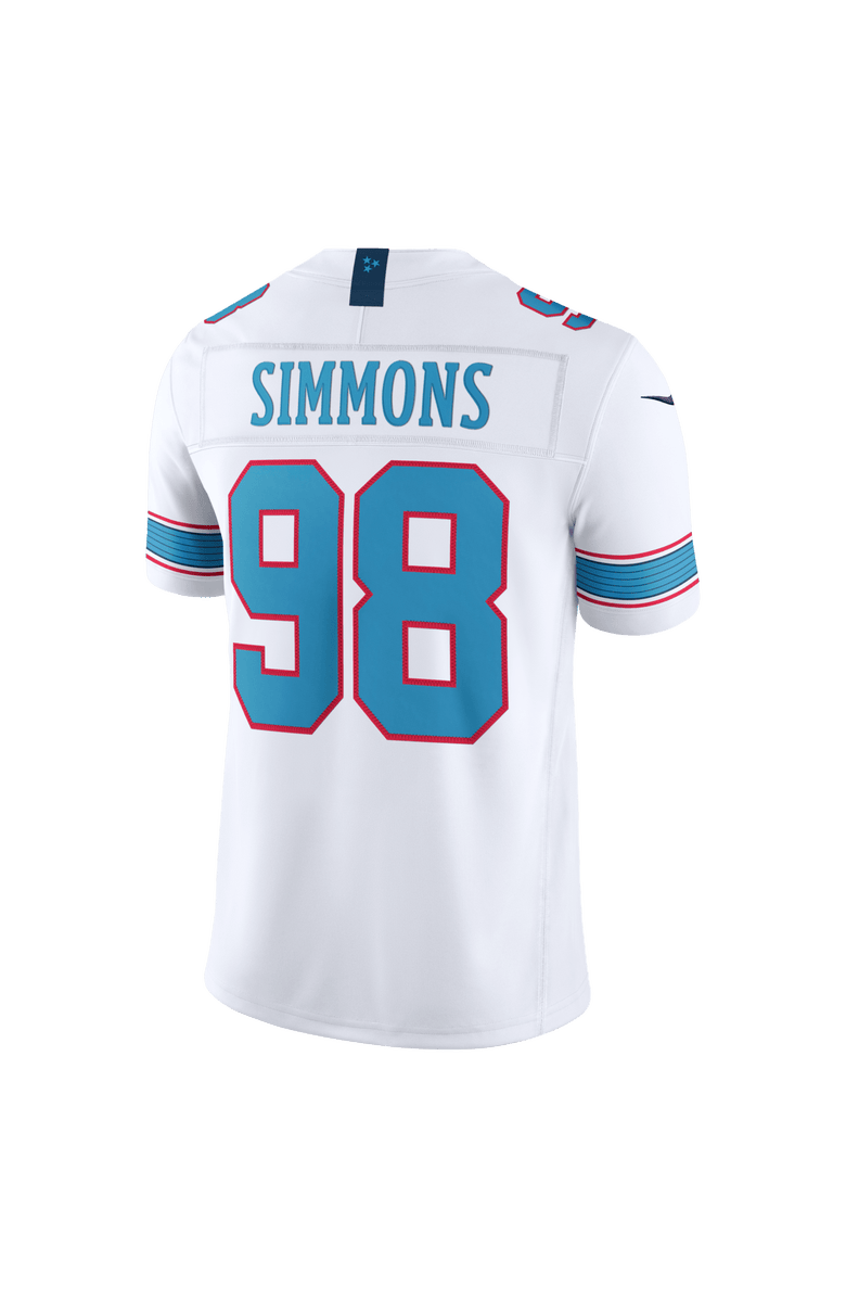 Nike Men's Nike Jeffery Simmons White Tennessee Titans Vapor F.U.S.E. Stitched Limited Jersey, Alternate, color, White