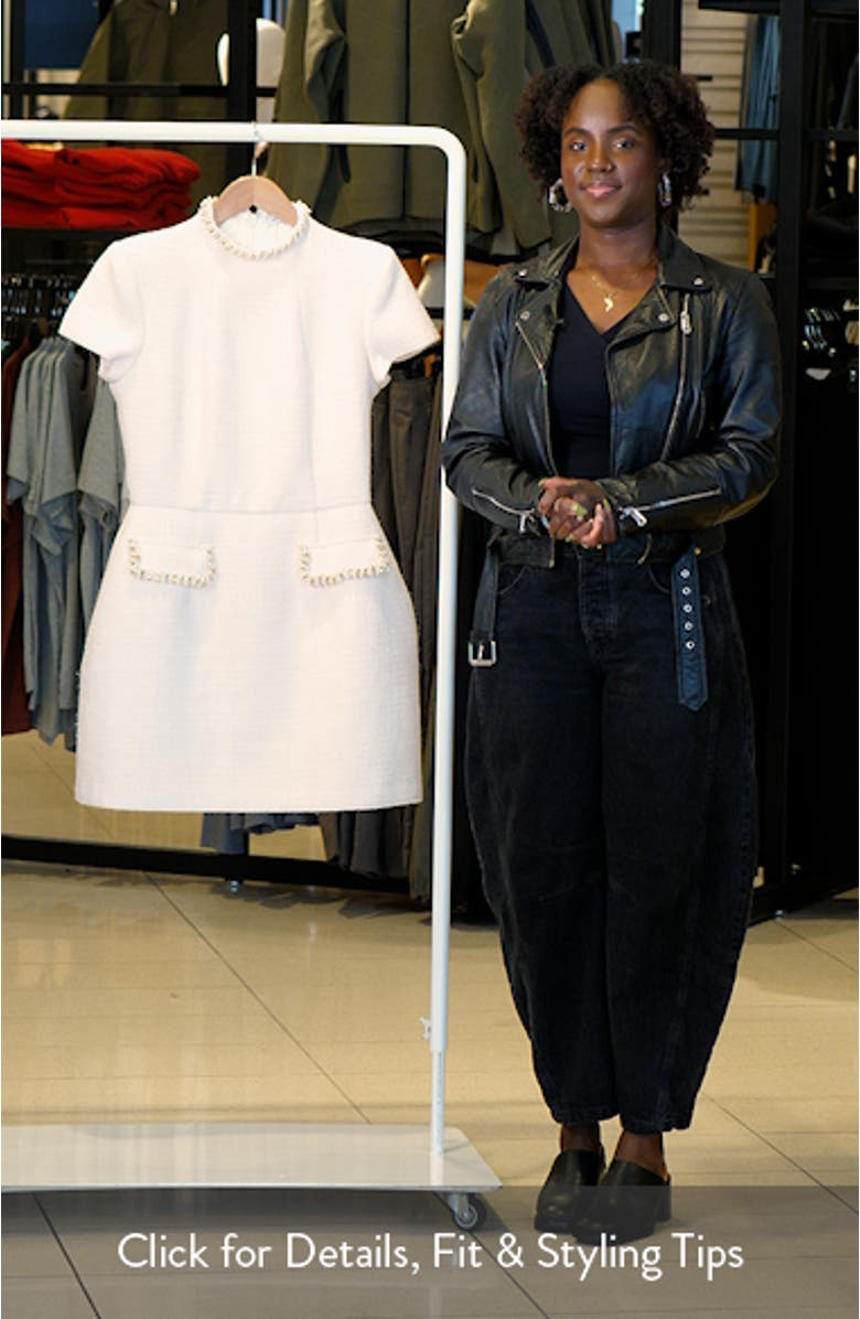 Simone Embellished Trim Shimmer Tweed Minidress, sales video thumbnail