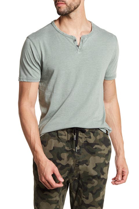 Button Notch Neck T-Shirt
