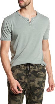 Lucky Brand Button Notch Neck T-Shirt