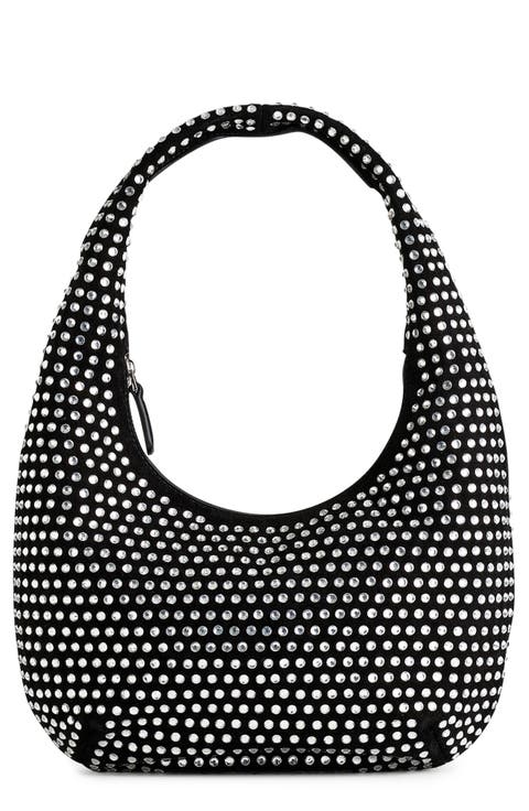 The Medium Crystal Embellished Oiled Suede Top Handle Bag