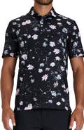 Bad Birdie Core Abstract Floral Print Performance Golf Polo