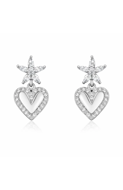 Bloom Heart Drop Earrings