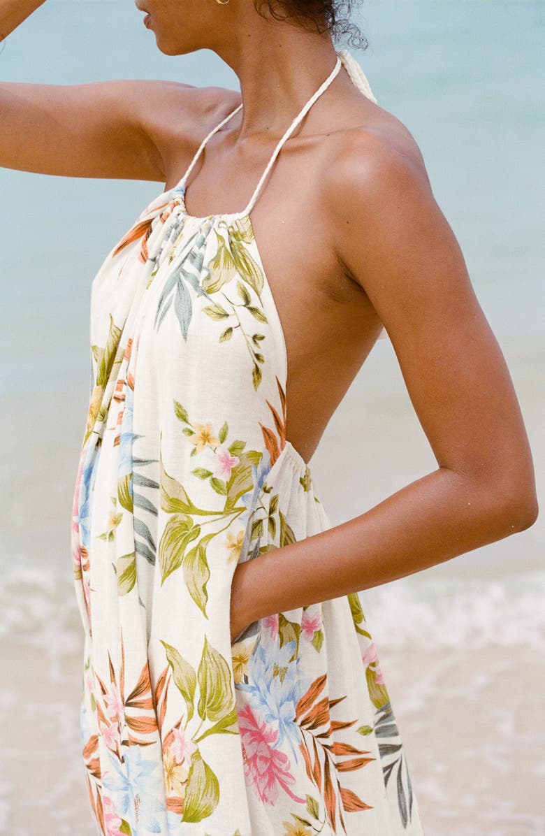 Vitamin A<sup>®</sup> Petra Floral Linen Cover-Up Maxi Dress, Alternate, color, 