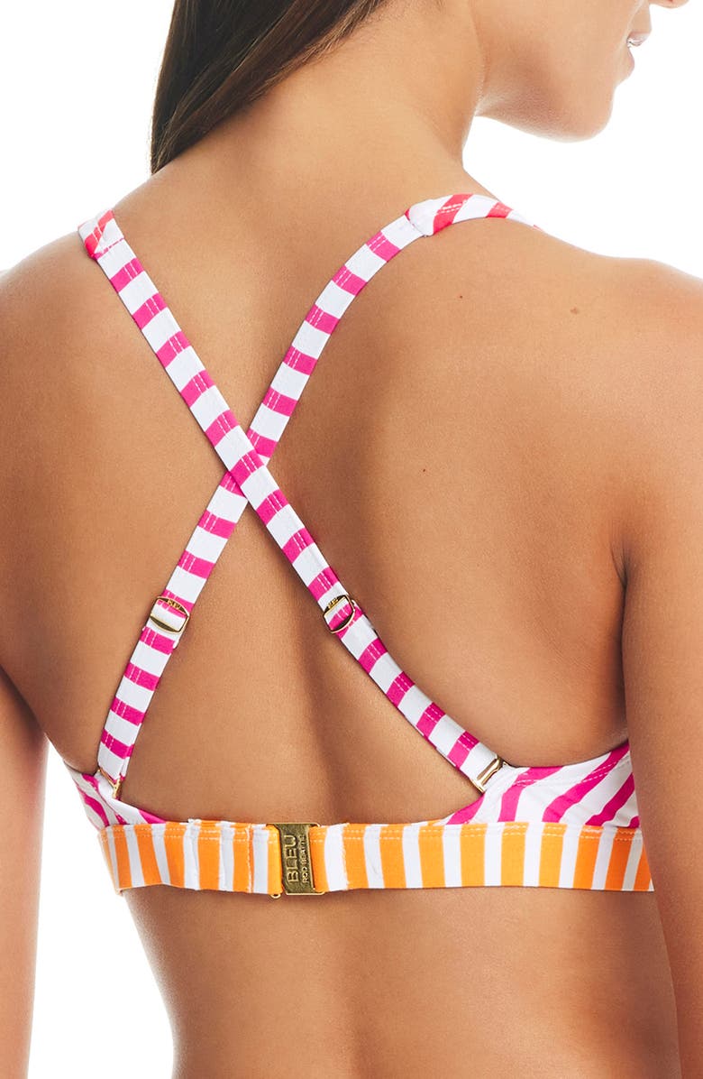 BLEU by Rod Beattie Smooth Operator Stripe D-Cup Underwire Bikini Top, Alternate, color, 