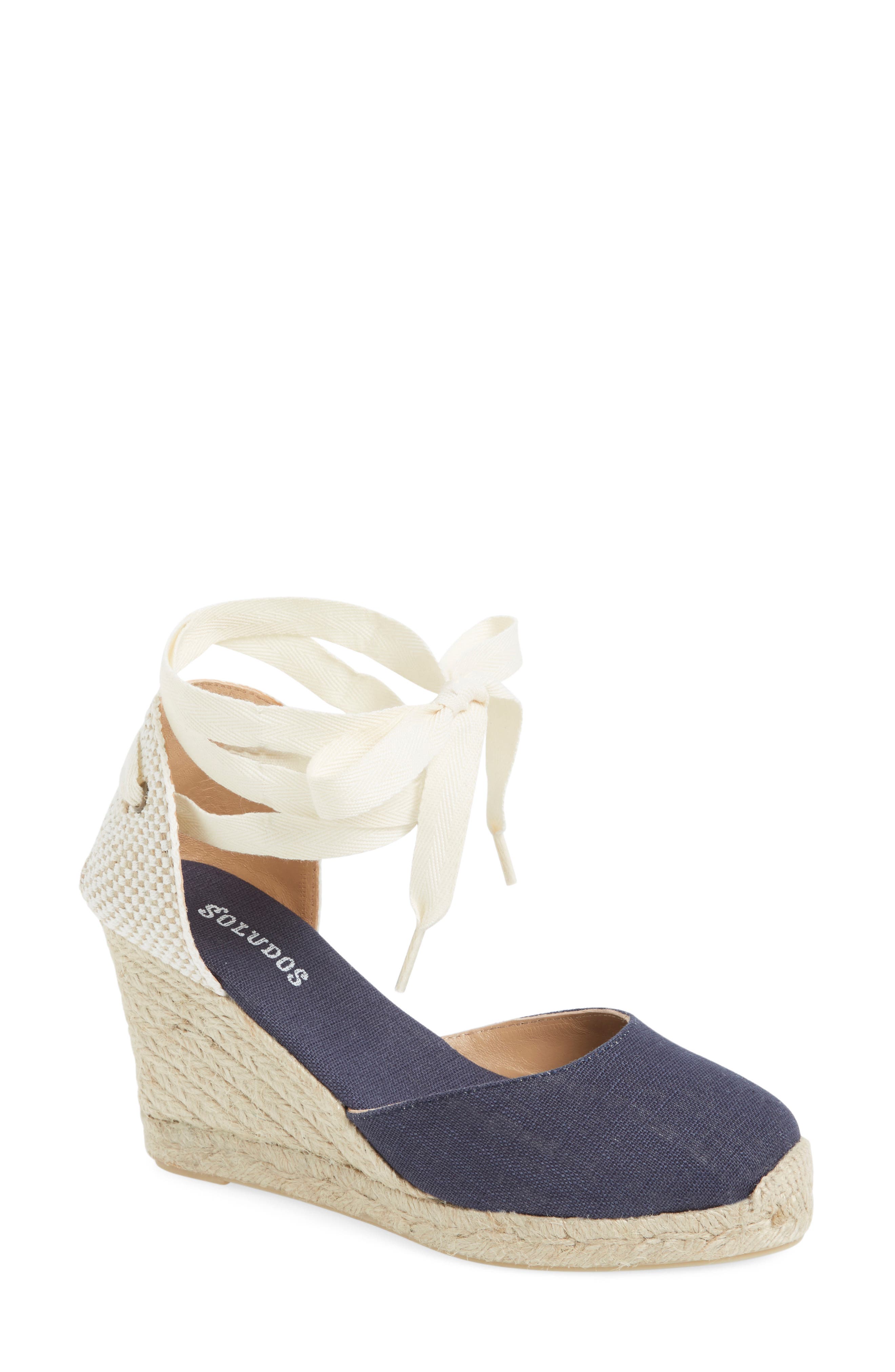 Wedge Lace-Up Espadrille Sandal, Alternate, color, NAVY