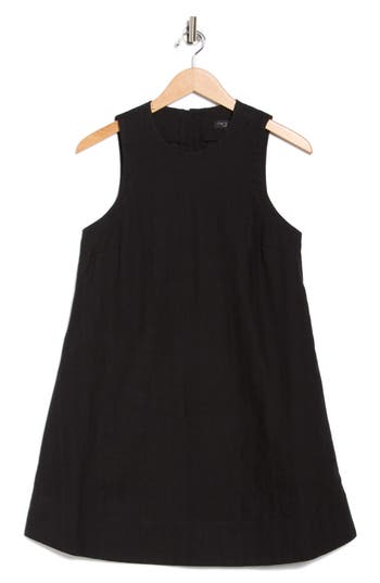 Rag & Bone Rosalind Sleeveless Cotton & Linen Trapeze Dress In Black