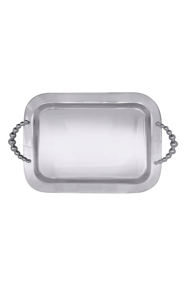 Mariposa Rectangular Pearled Handle Tray, Main, color,