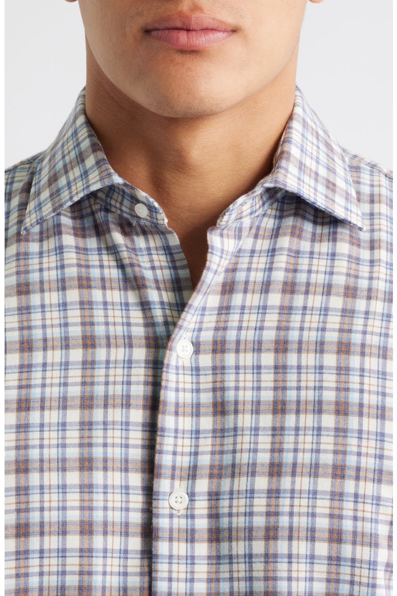 Waynesville Plaid Button-Up Flannel Shirt, Alternate, color, WINTER IVORY