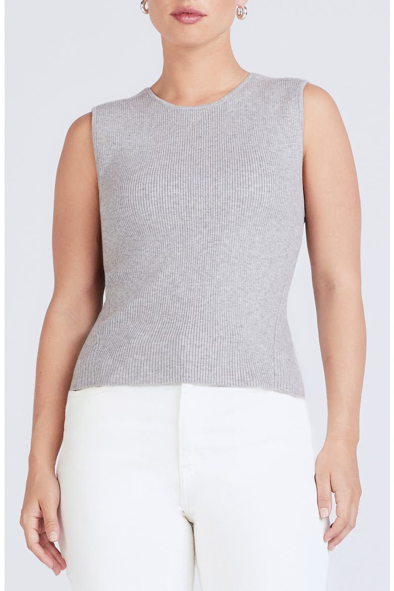 Ariana Rib Knit Muscle Tank Sweater, Main, color, MARL GREY