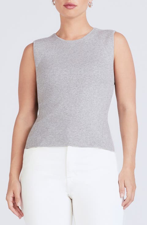 Ariana Rib Knit Muscle Tank Sweater