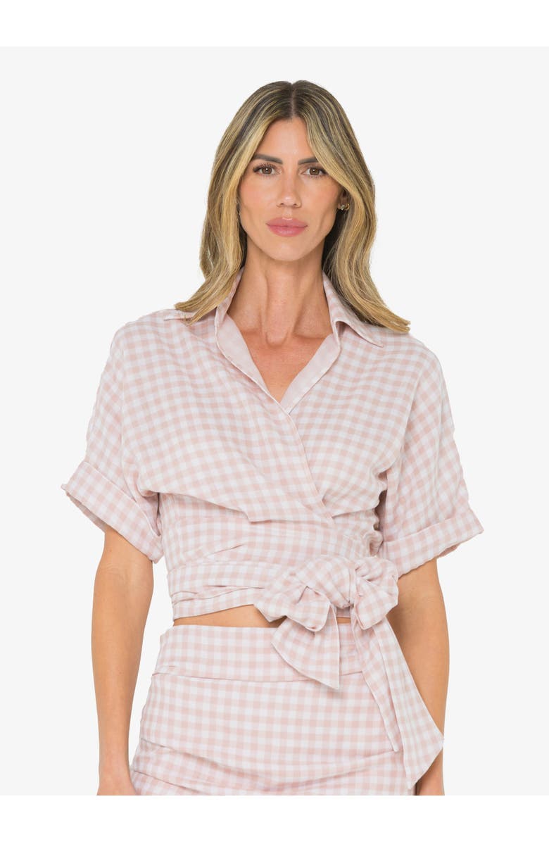 JBQ Kora Top, Alternate, color, Pink Check