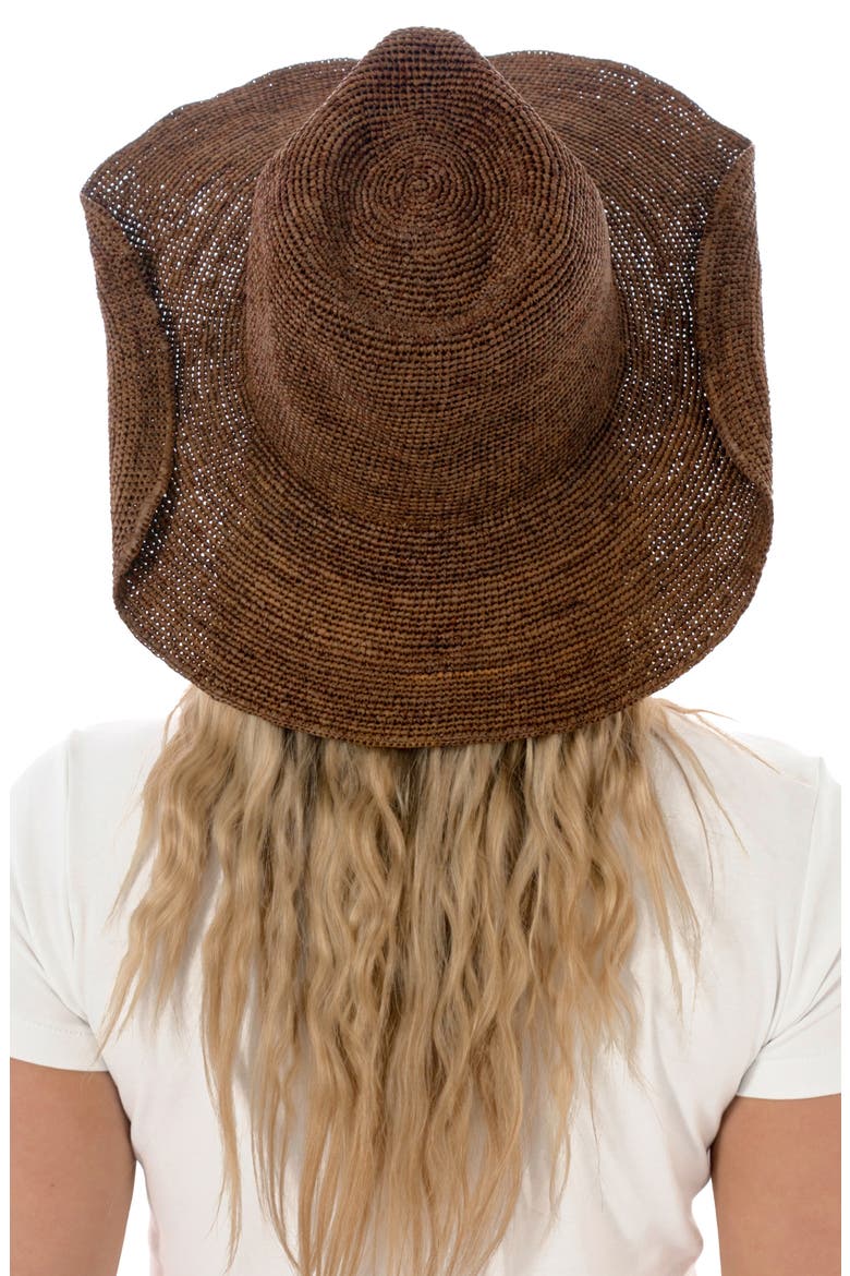 Raffia Cowboy Hat, Alternate, color, DARK BROWN