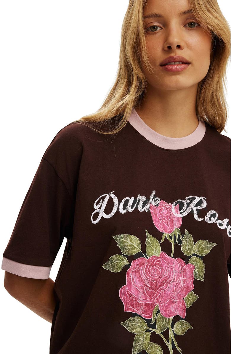 Cotton On The Boxy Graphic Tee, Alternate, color, Dark Rose  Dark Oak