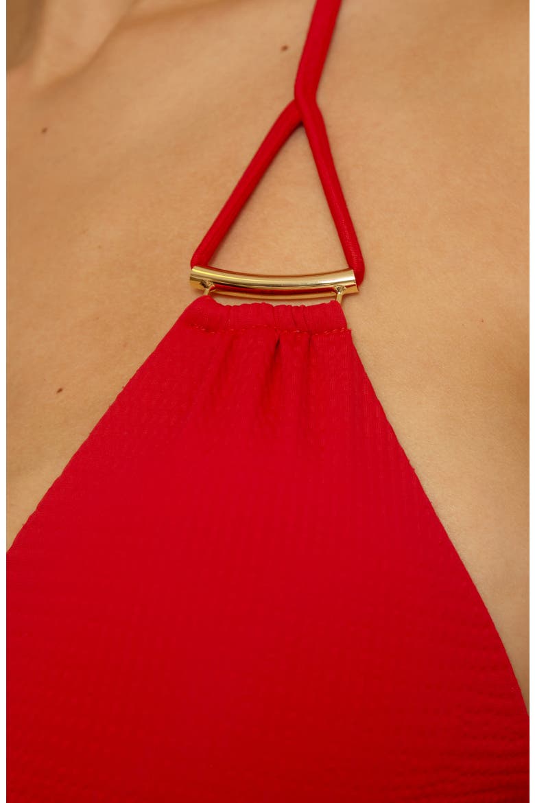 Riviera Triangle Bikini Top, Alternate, color, APPLE