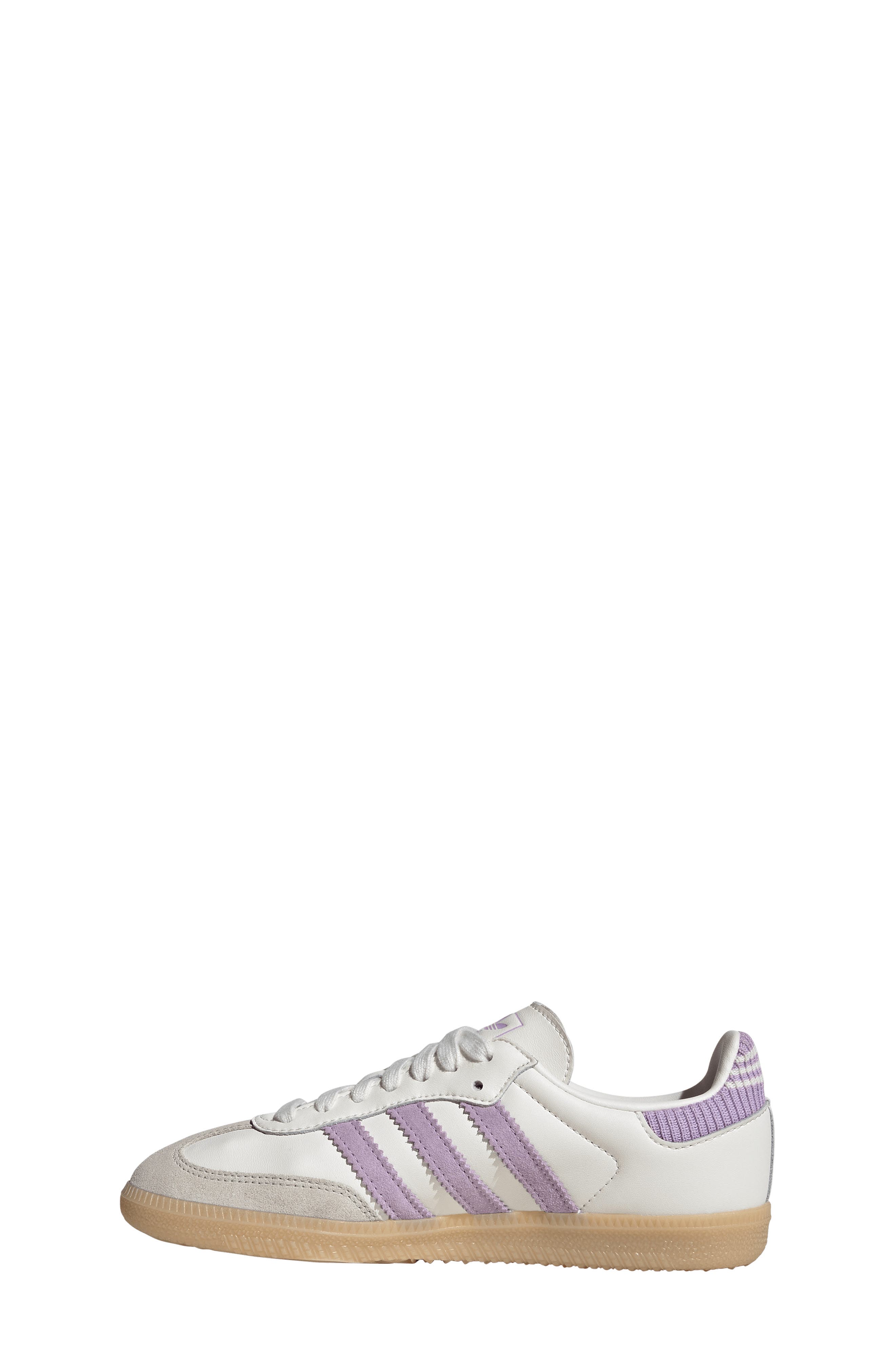 Kids' Samba OG Sneaker, Alternate, color, CLOUD WHITE/ PLUM/ GUM 3