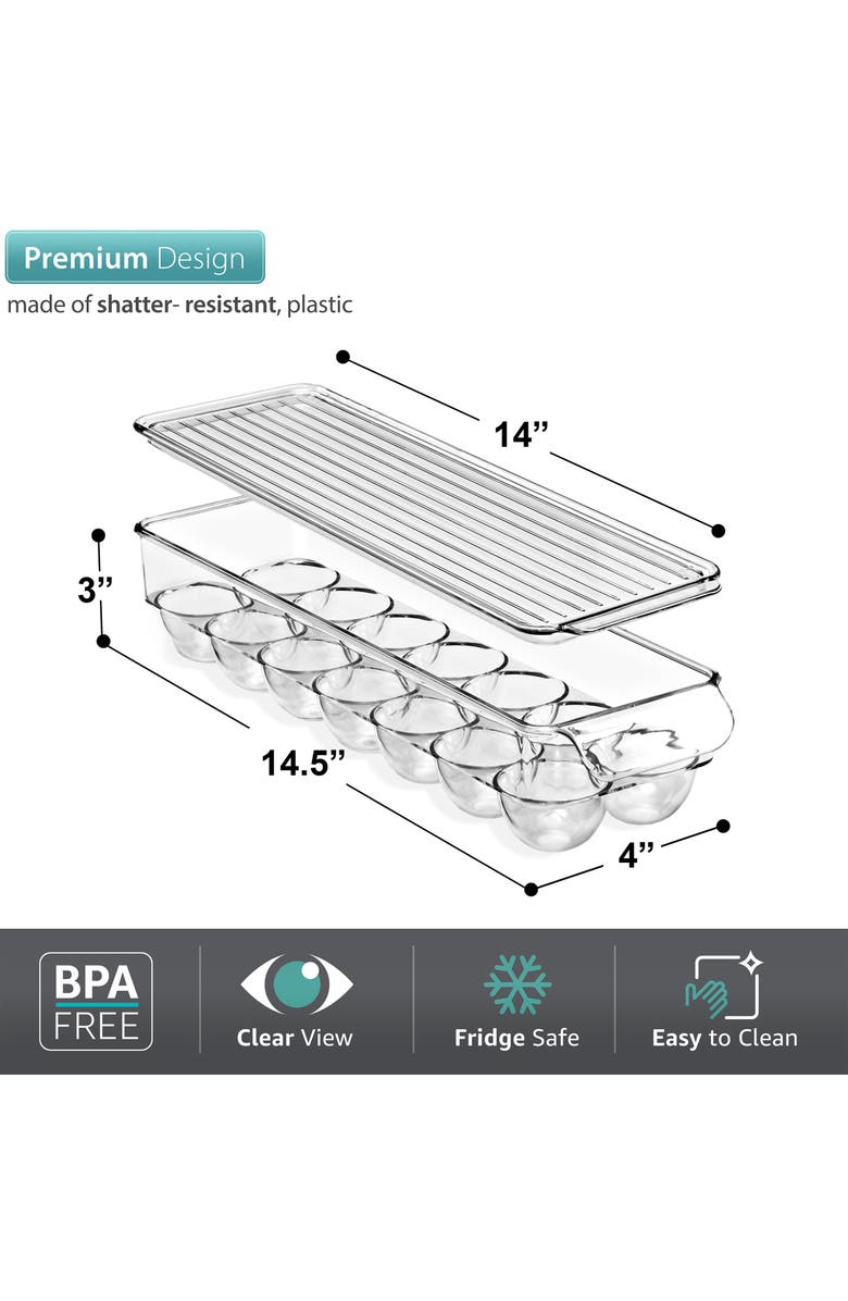 SORBUS 6-Piece Can & Egg Bins, Alternate, color, Clear