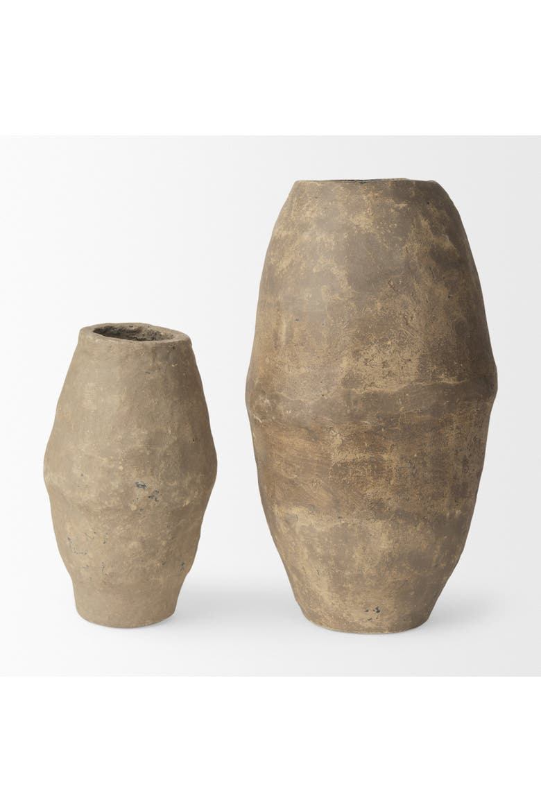 Rundal Paper Mache Vase, Alternate, color, Grey