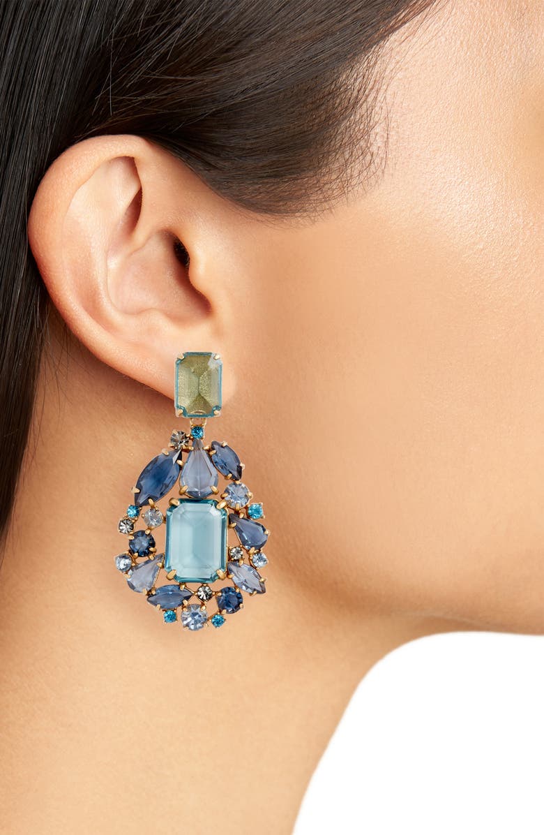 J.Crew Cluster Drop Stone Earrings, Alternate, color, 