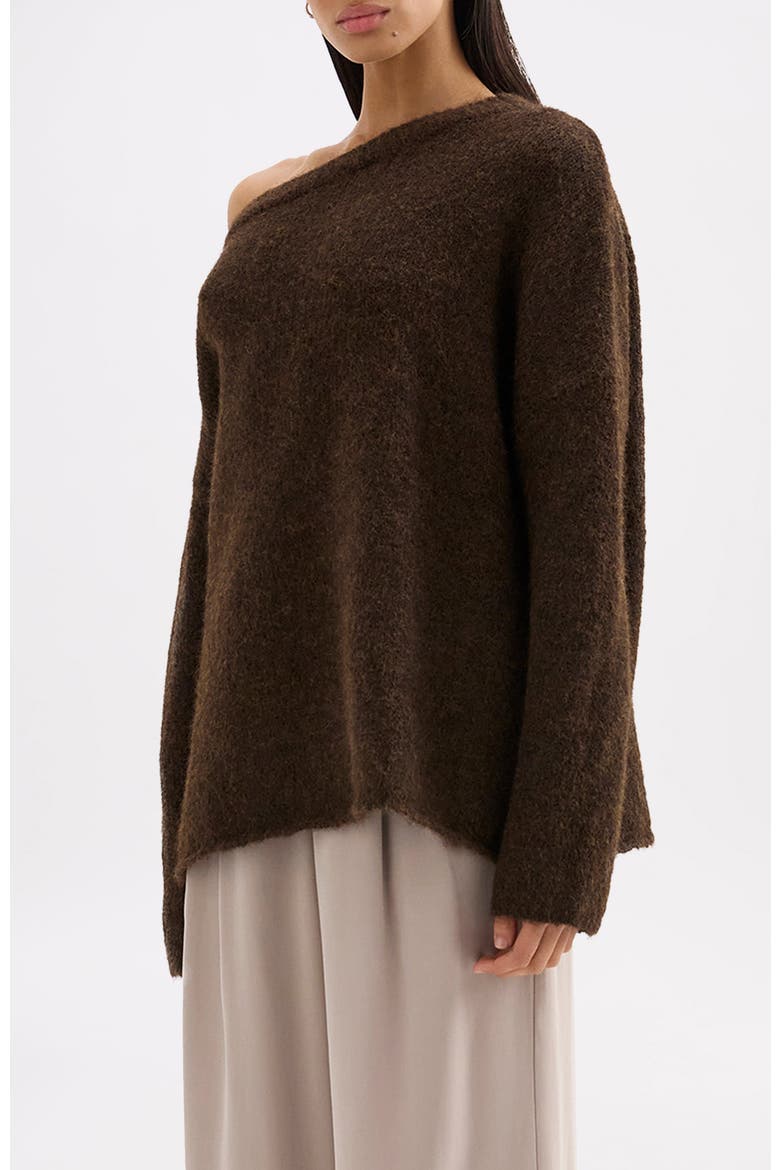 Lavinia Knit Sweater, Alternate, color, Chocolate