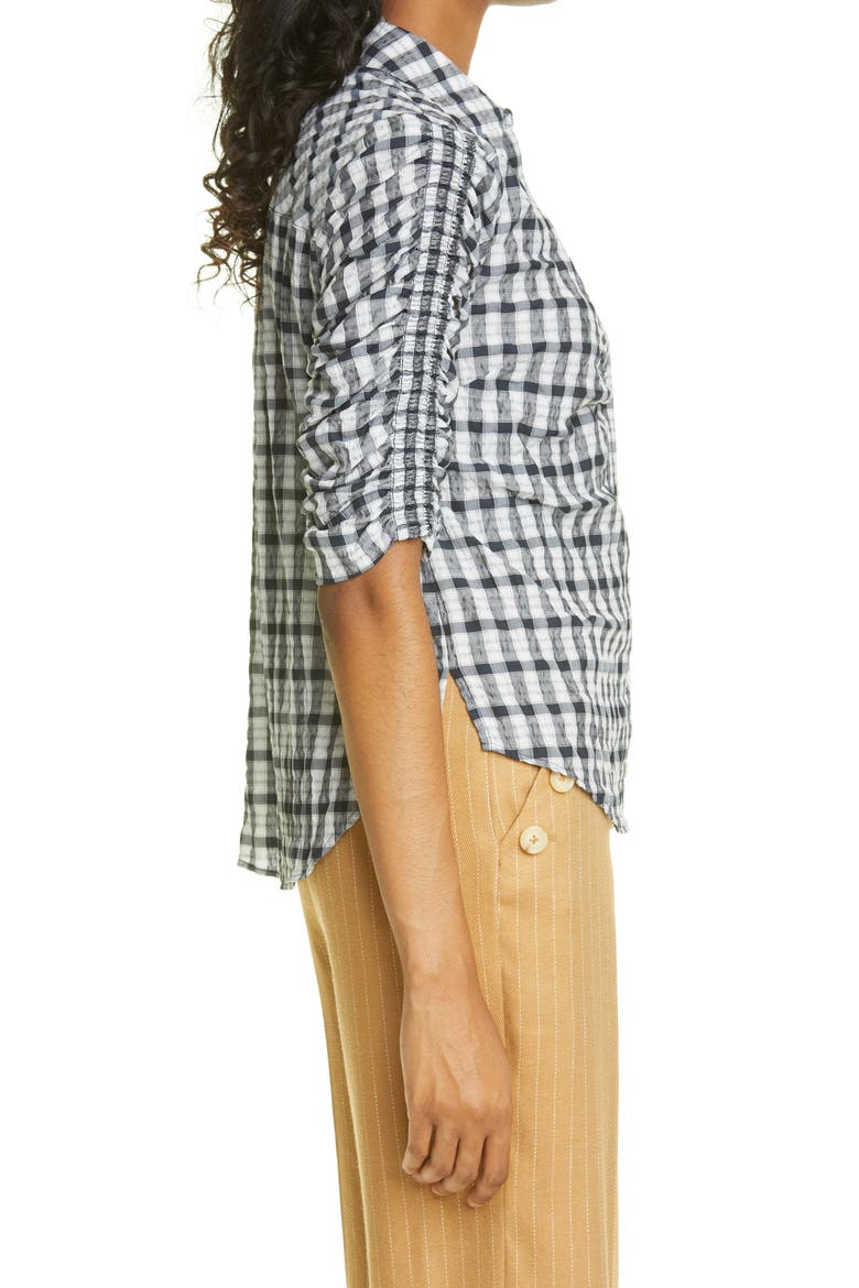 Porta Check Seersucker Shirt, Alternate, color, OFF WHITE/ NAVY