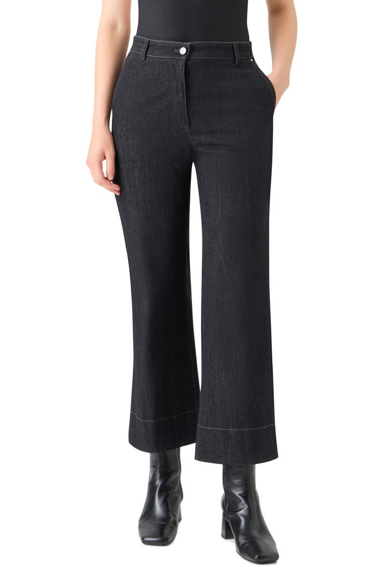 Ankle Flare Jeans, Main, color, BLACK DENIM