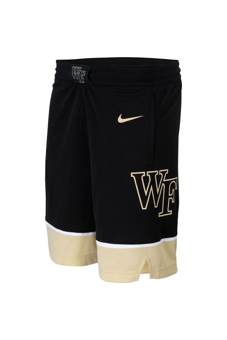 Men's Nike Black Wake Forest Demon Deacons Team Logo Replica Basketball Shorts, Main, color, Black