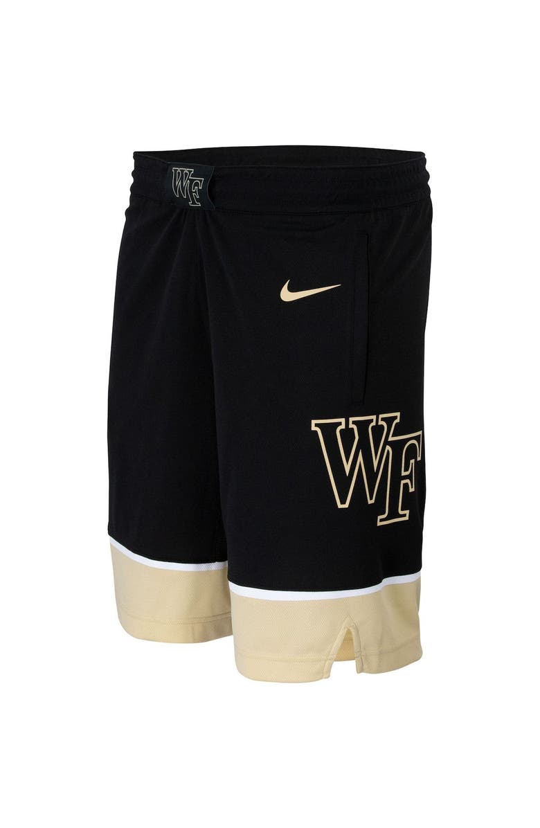 Nike Men's Nike Black Wake Forest Demon Deacons Team Logo Replica Basketball Shorts, Main, color, Black