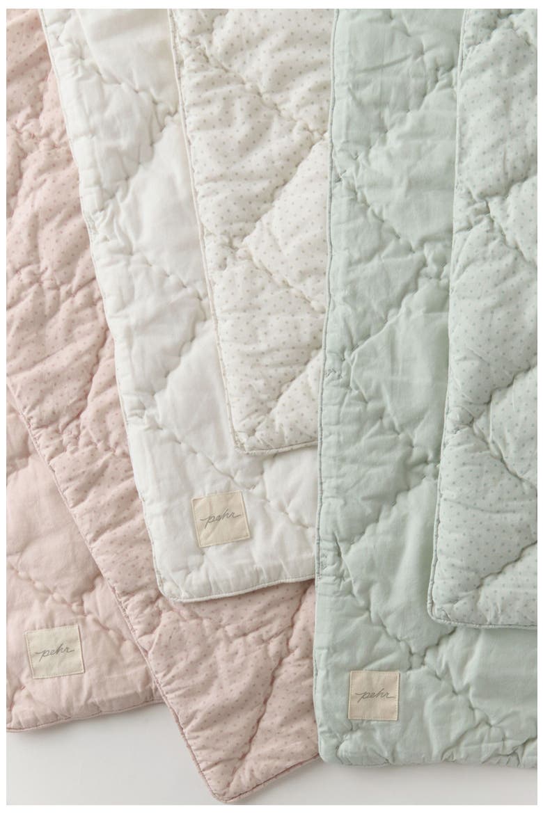 Pin Dot Organic Cotton Blanket, Alternate, color, PIN DOT PEONY