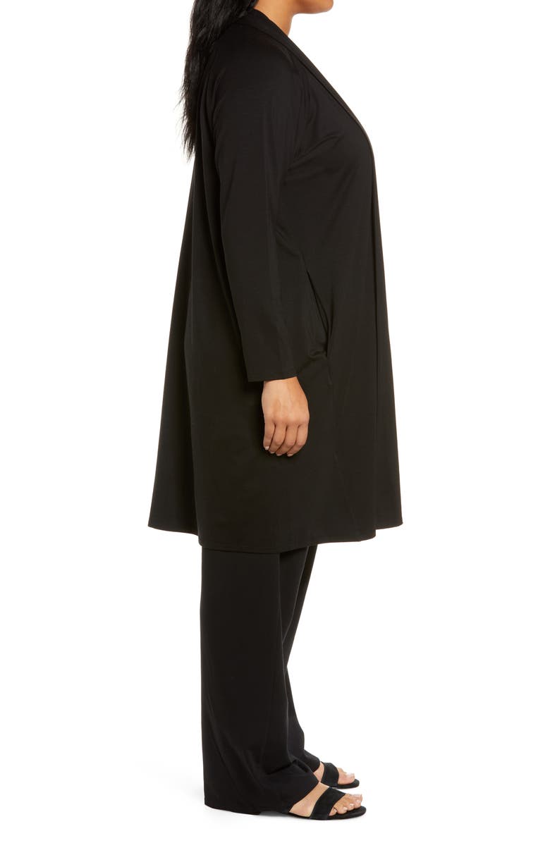 Eileen Fisher Knee Length Open Front Jersey Jacket, Alternate, color, 