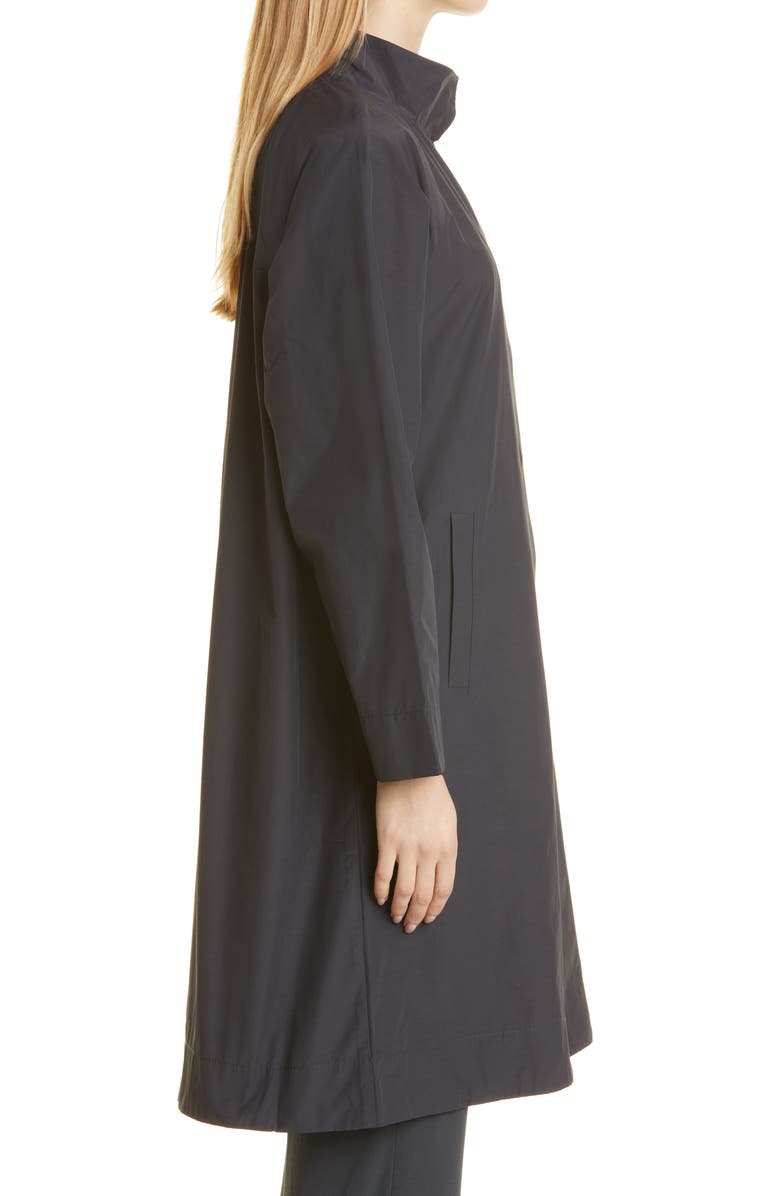 Eileen Fisher Stand Collar Organic Cotton & Nylon Coat, Alternate, color, 