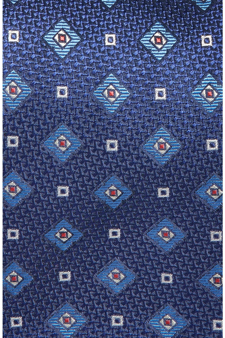 Medallion Silk Tie, Alternate, color, DARK BLUE