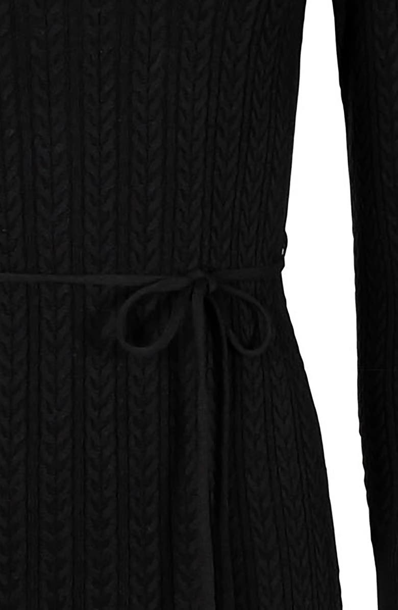 Hope & Henry Organic Square Neck Cable Sweater Dress, Alternate, color, Black