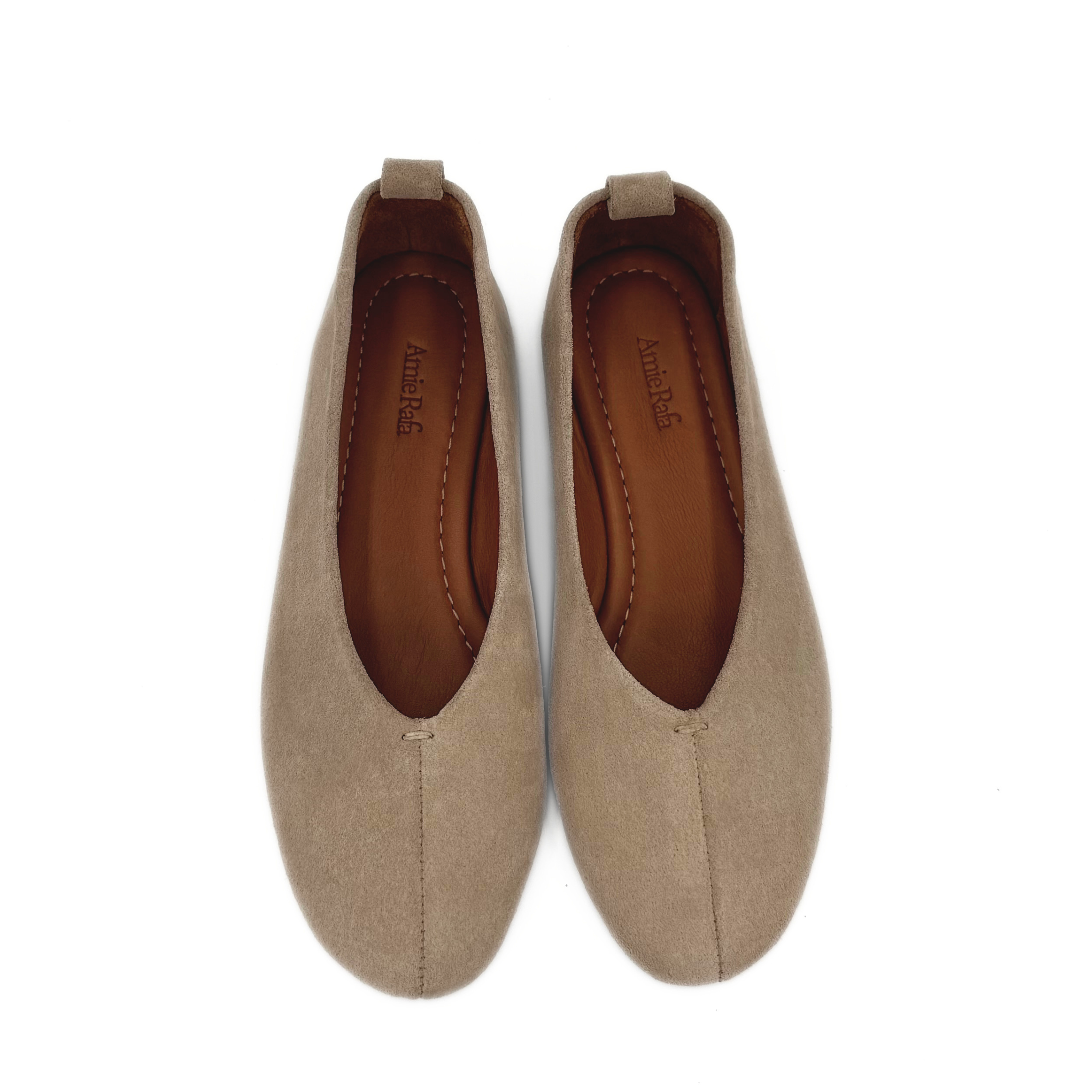 Erika Suede Ballet Flats, Alternate, color, Beige