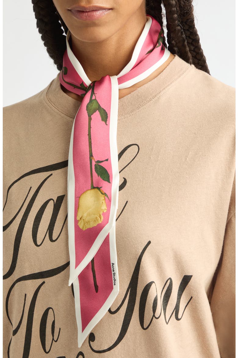 Villy Rose Midsummer Thin Silk Scarf, Alternate, color, OLD PINK