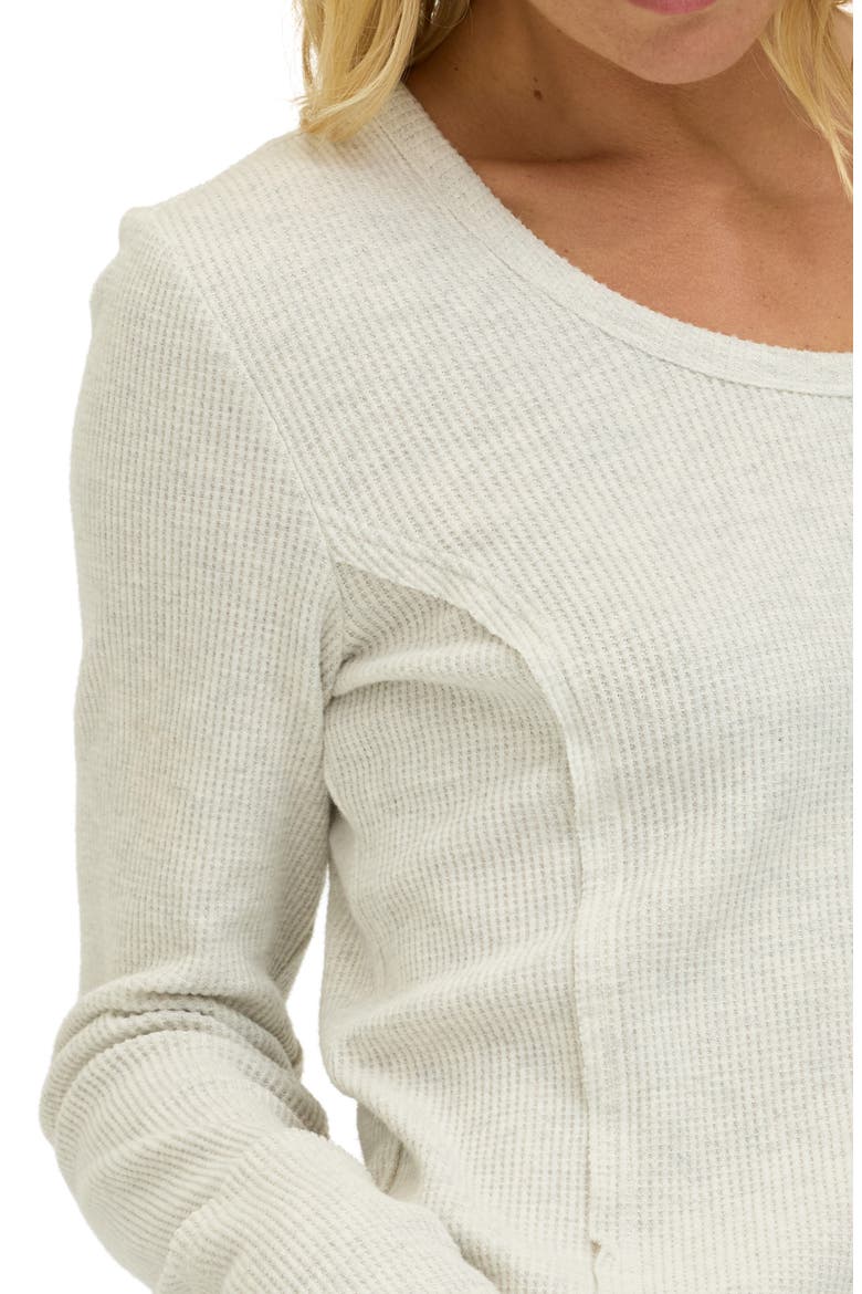 Brigitte Brushed Thermal Top, Alternate, color, HEATHER GREY