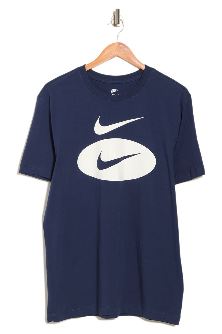 Swoosh Oval T-Shirt, Alternate, color, 410 MNNAVY