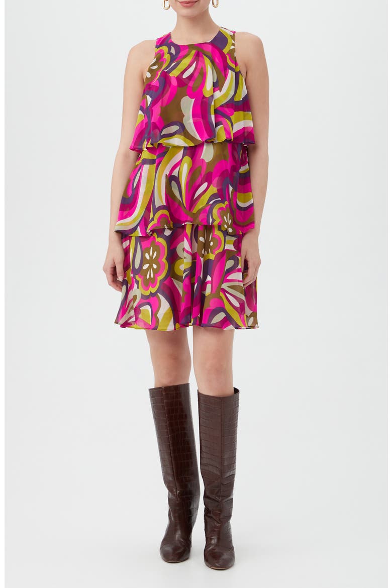 Stride Tiered Dress, Main, color, TRINA PINK MULTI