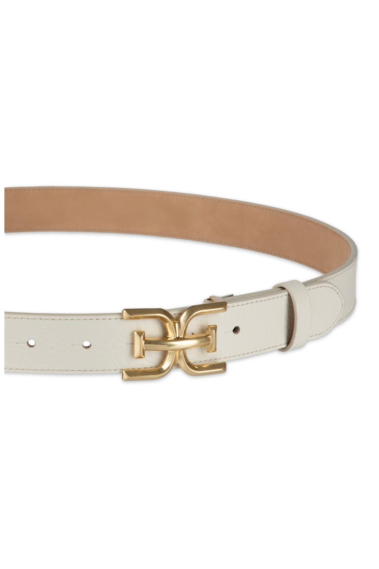 Logo Buckle Leather Belt, Alternate, color, IVORY