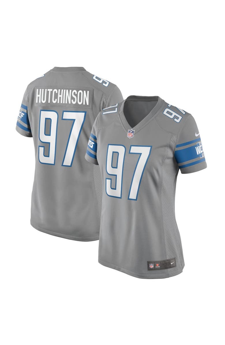 Nike Women's Nike Aidan Hutchinson Silver Detroit Lions Game Jersey, Alternate, color,