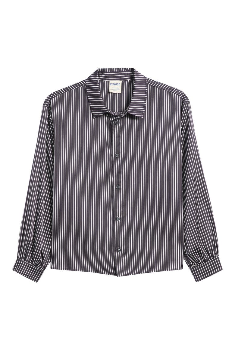 Stripe Satin Button-Up Shirt, Main, color, PINSTRIPE
