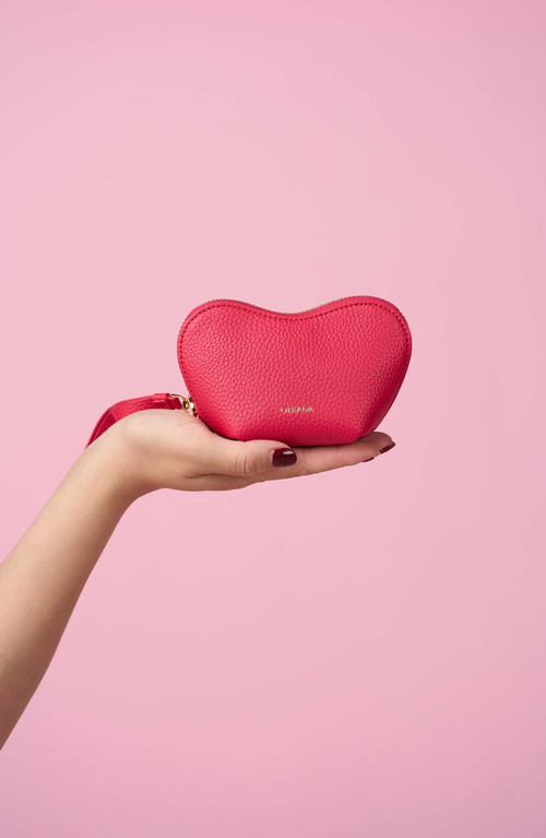 Oleada Mini Le Coeur Pouch In Red