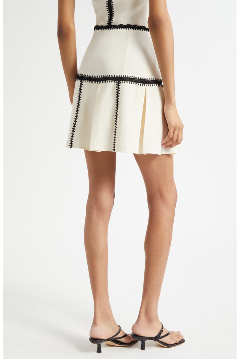 Sinclaire Crochet Pleated Skirt, Alternate, color, GARDENIA/ BLACK