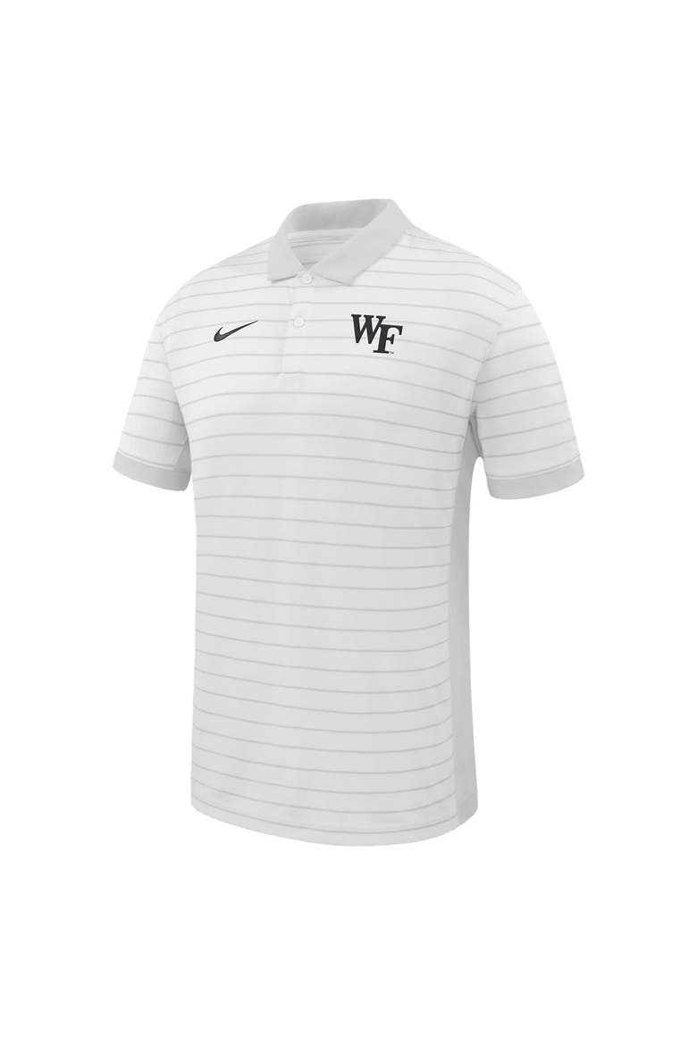 Men's Nike White Wake Forest Demon Deacons 2025 Early Season Coaches Sideline Victory Stripe Performance Polo, Alternate, color, White
